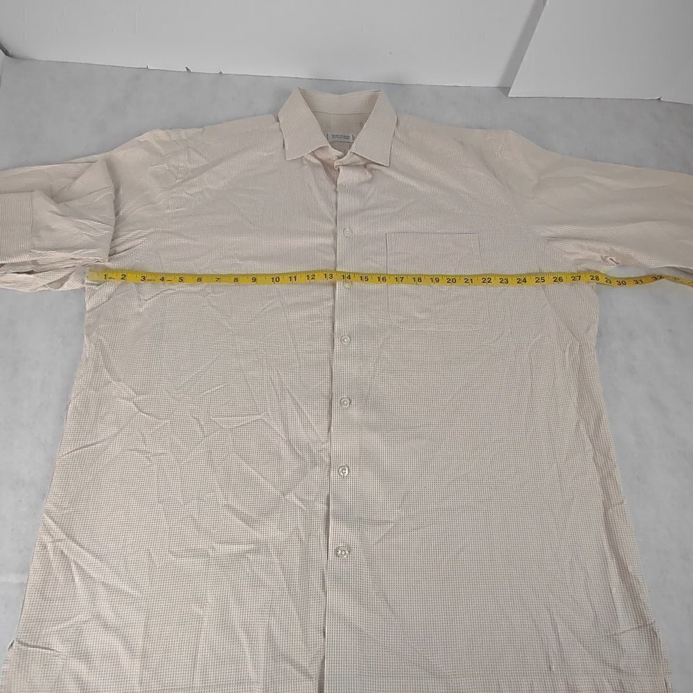 Sam Surin Gold/White Checked 8 Button Dress Shirt (See photo's for approx meas) - Picture 5 of 10